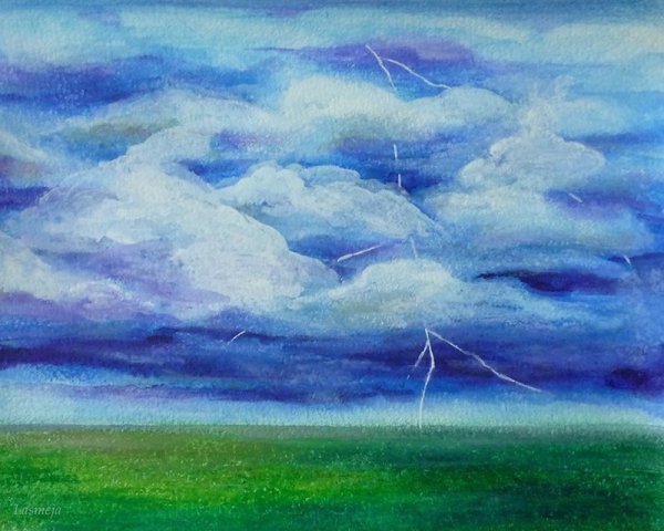 Гроза акварелью