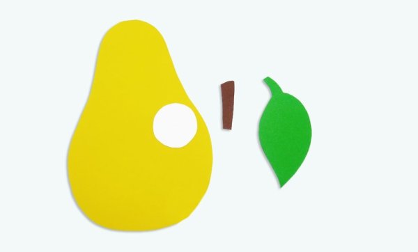 Аппликация груша с червяком