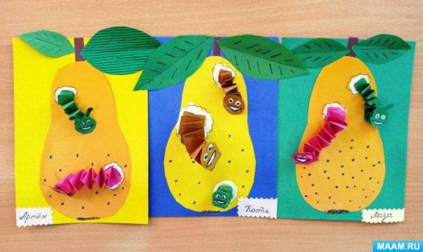 Аппликация гусеница