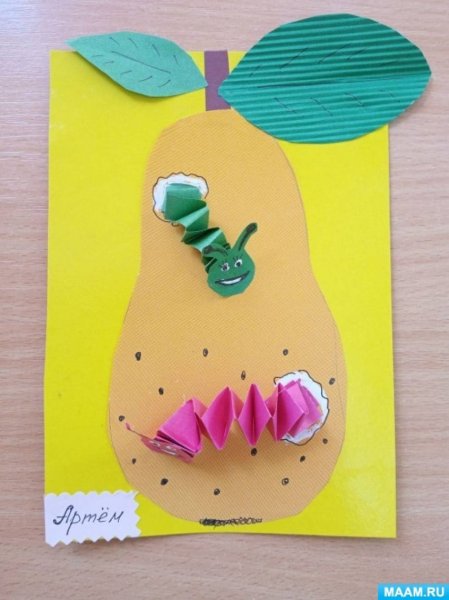 Аппликация гусеница