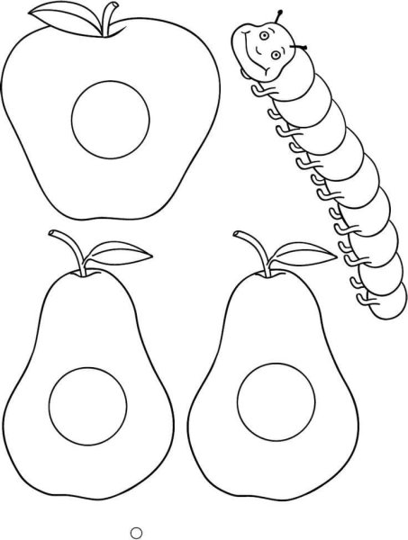 Раскраска гусеница для малышей
