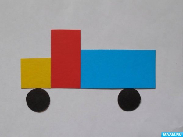 Аппликация машина в средней группе