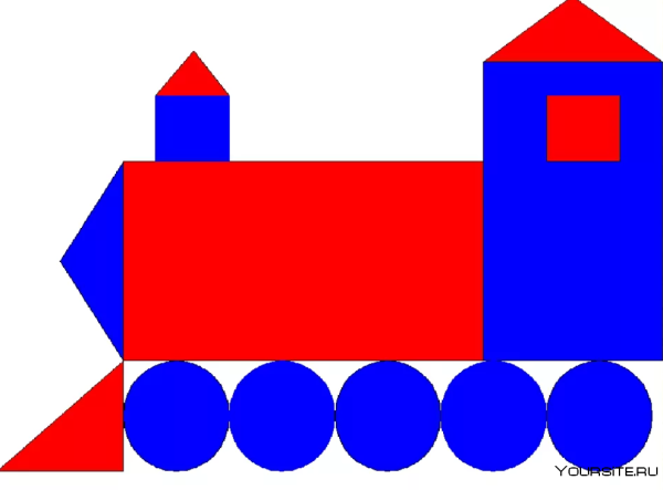 Машинка из геометрических фигур