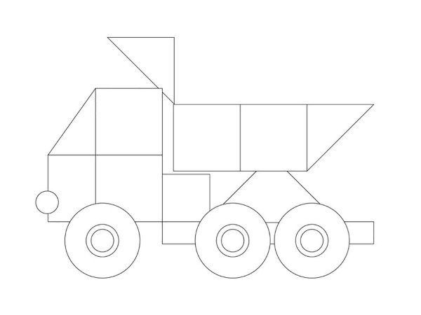 Грузовик из геометрических фигур