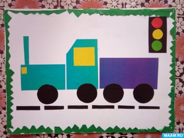 Аппликация машина старшая группа