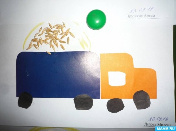 Аппликация грузовая машина старшая группа