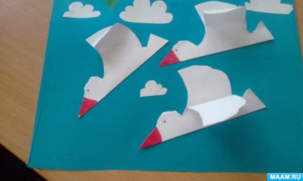 Аппликация Гусь в средней группе