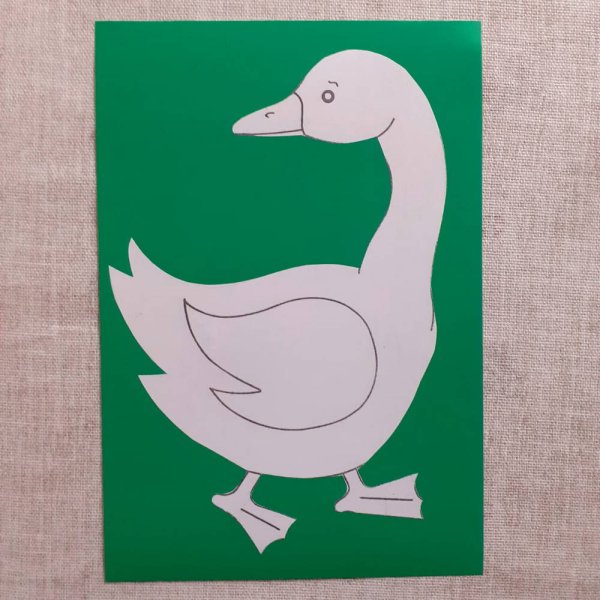 Шаблон гуся для аппликации