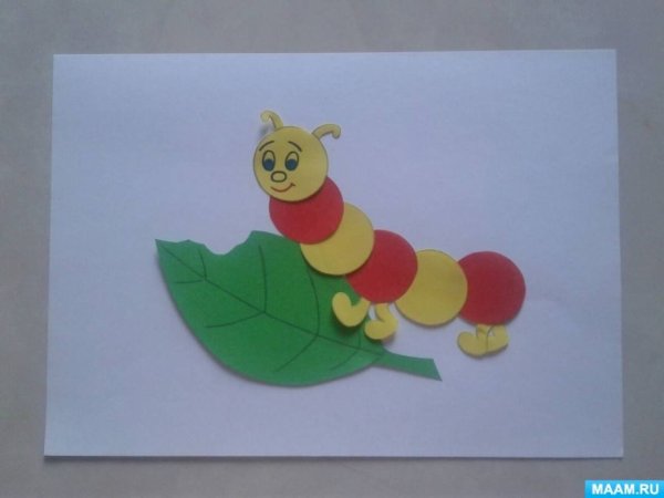 Гусеница аппликация для детей
