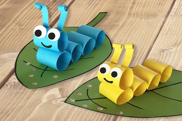 Поделка гусеница из бумаги
