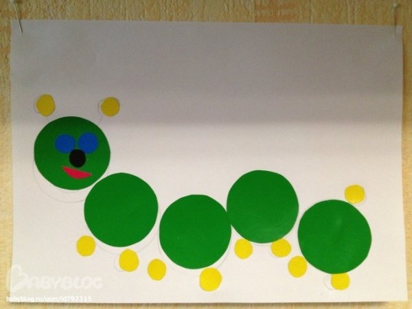 Аппликация гусеница из кругов