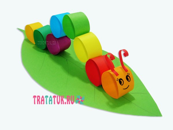 Поделка гусеница из бумаги