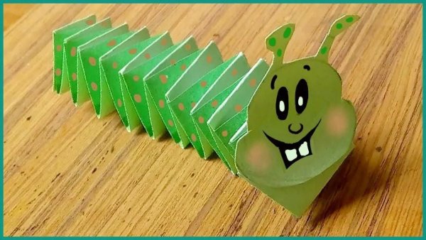 Гусеница из бумаги для детей