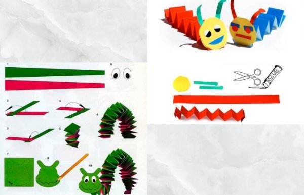 Сделать гусеницу из бумаги