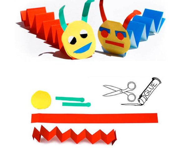 Гусеница из бумаги для детей