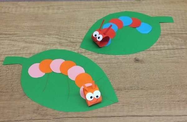 Гусеница аппликация для детей
