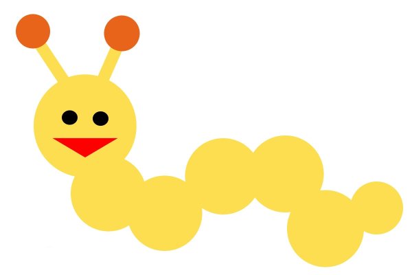 Гусеница аппликация для детей