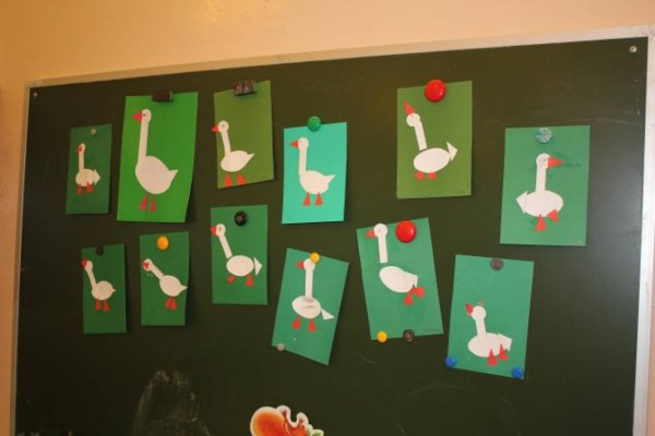 Аппликация гуси лебеди в подготовительной группе