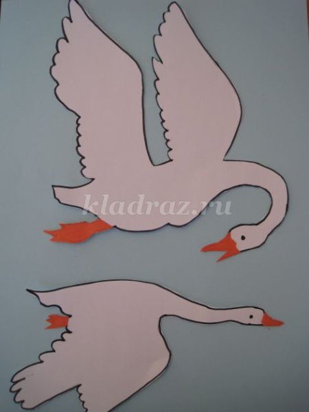 Аппликация гуси лебеди