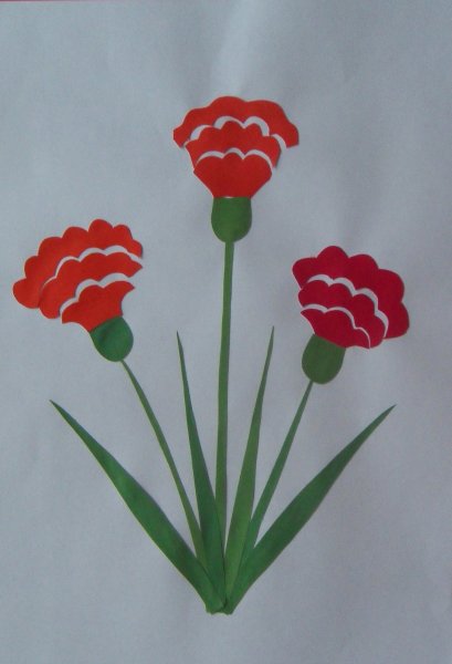 Аппликация цветы из цветной бумаги