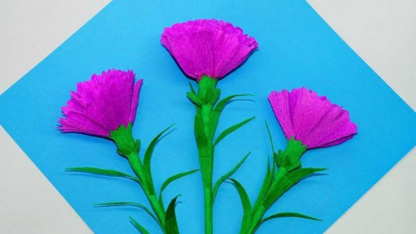 Аппликация из гофрированной бумаги цветы