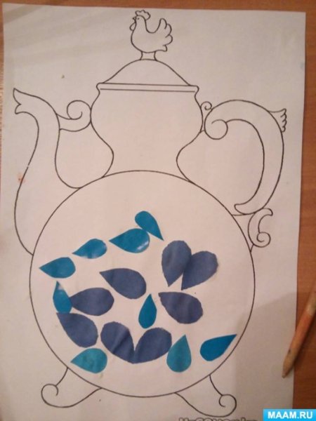 Аппликация Гжель в подготовительной группе