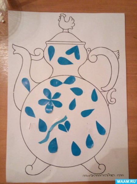 Аппликация Гжель старшая группа