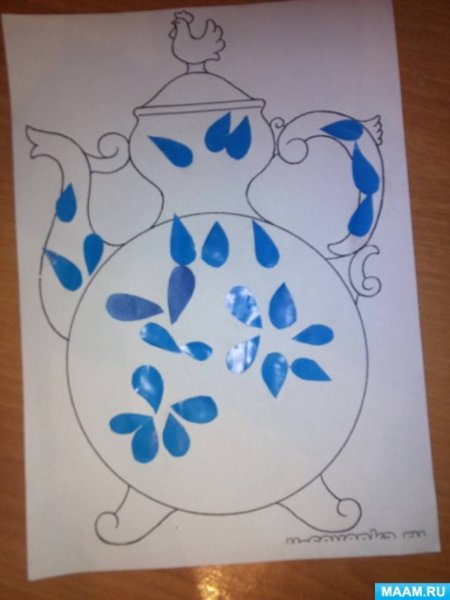 Аппликация Гжель в подготовительной группе