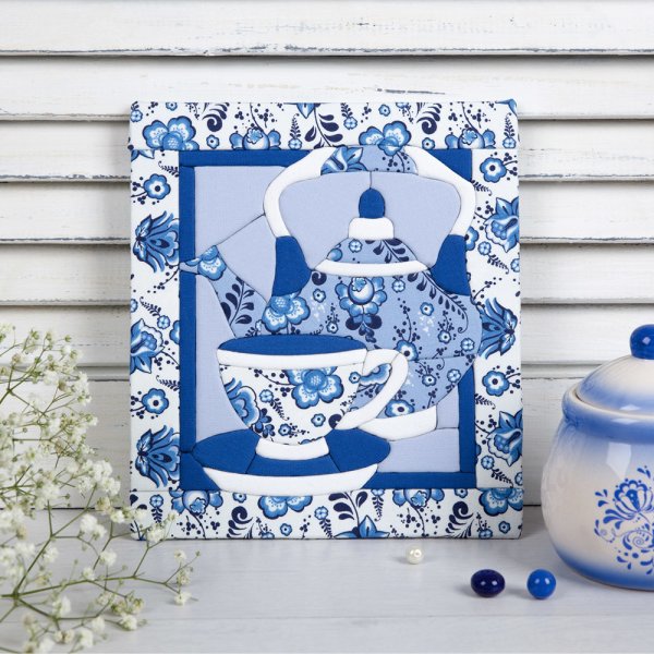 Пэчворк чайник Гжель