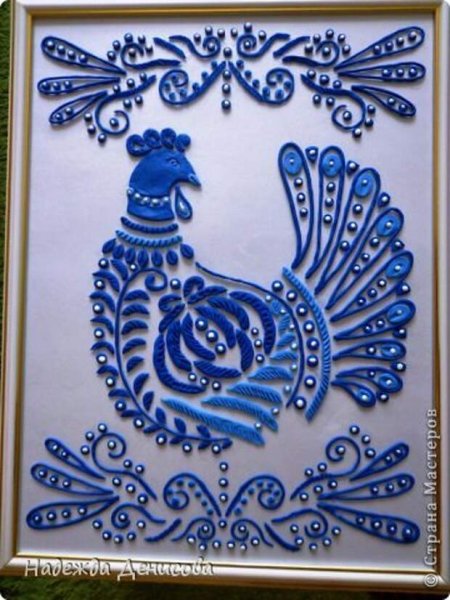 Сказочная птица пластилинография Гжель