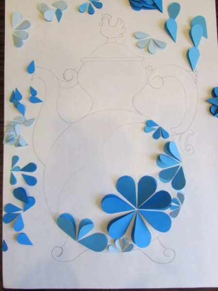 Аппликация Гжель в подготовительной группе