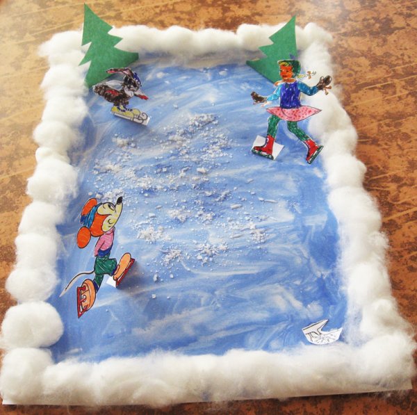 Аппликация зимние забавы
