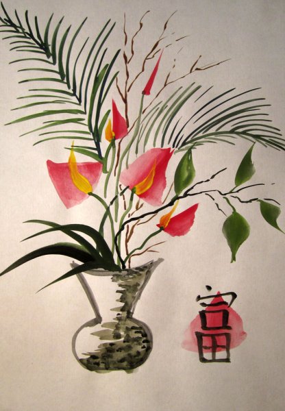 Экибана рисунок