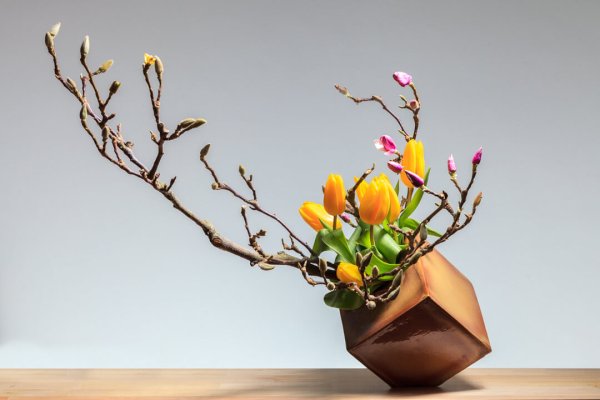 Икебана с магнолией