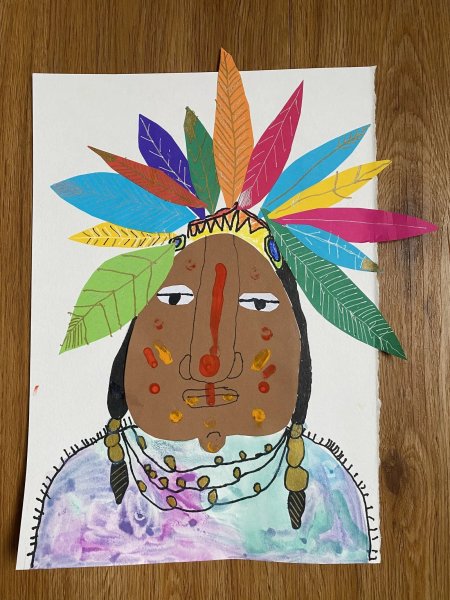 Аппликация индеец