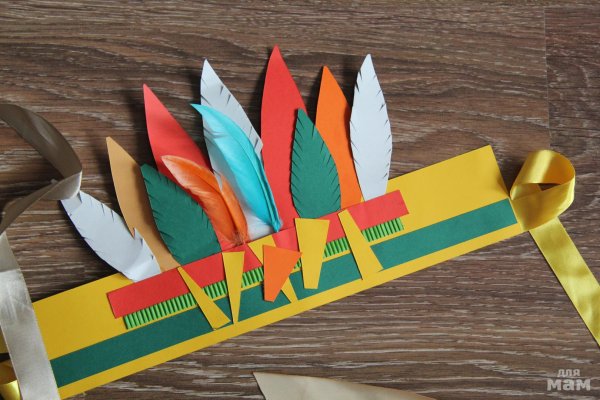 Головной убор индейца из бумаги