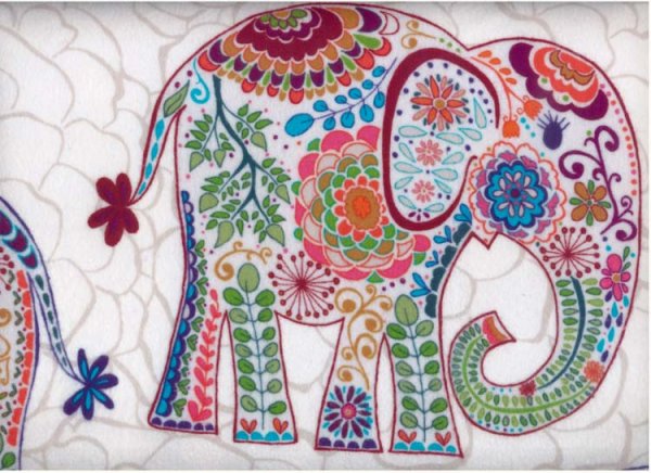 Аппликация из ткани слон