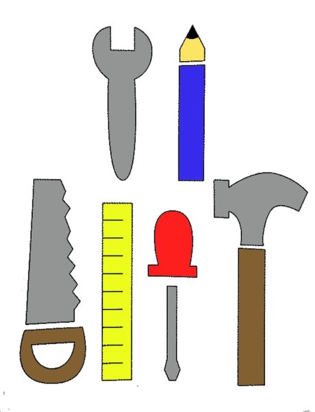 Инструменты шаблон для папы открытка