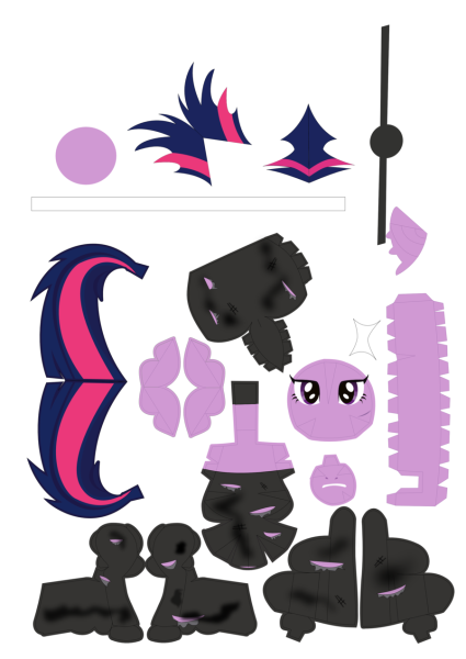 Бумажные фигурки пони