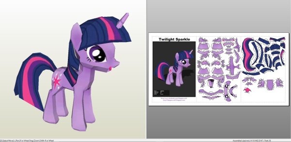 Фигурки из бумаги пони