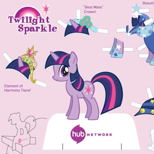 Пони с одеждой для вырезания