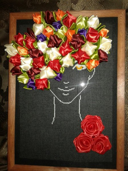 Панно из ленточек