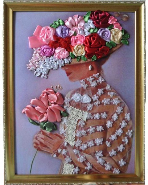 Картины атласными лентами