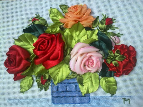 Картины из атласных лент