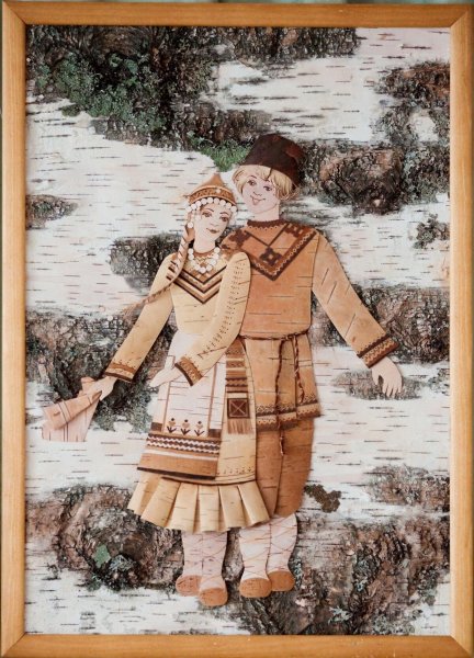 Аппликация на бересте