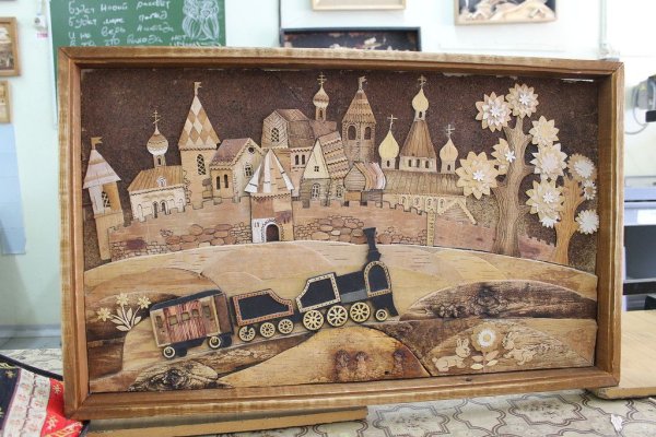 Аппликация из берёсты