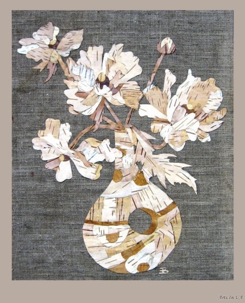 Панно из березовой коры