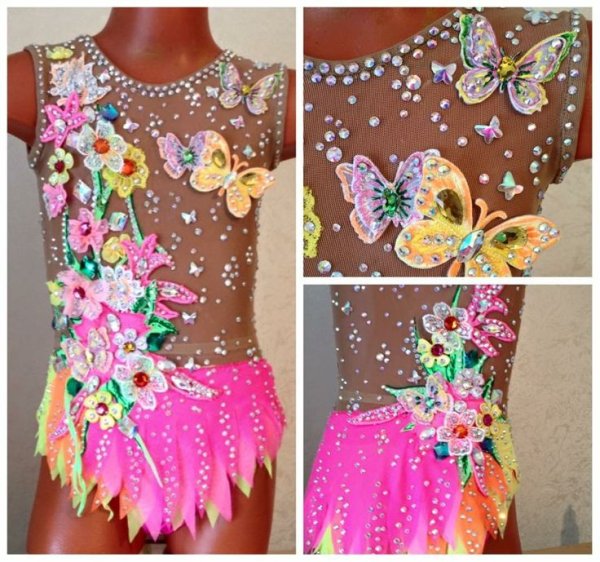 Цветы на купальнике для художественной гимнастики