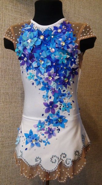 Купальник для художественной гимнастики васильковый