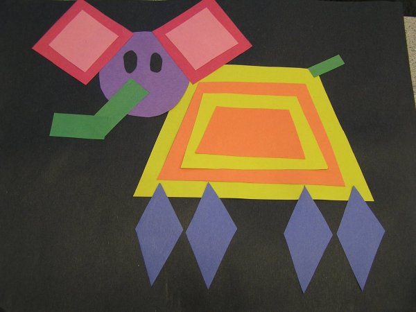 Сюжетная аппликация из геометрических фигур